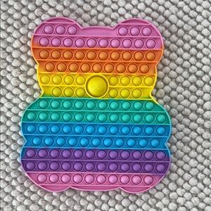 Giant Pop It Rainbow Gummy Bear Teddy Bear Fidget Toy Sensory Play